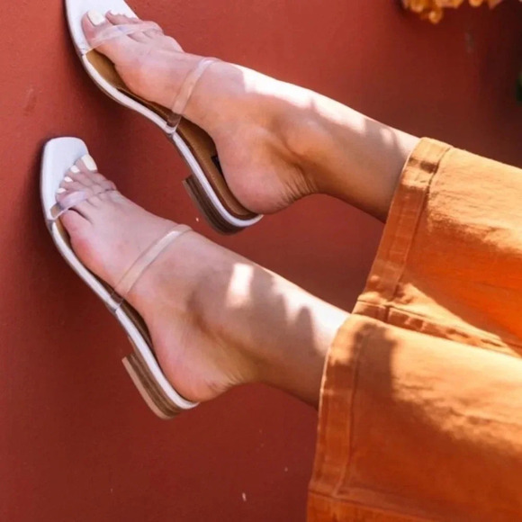 JAGGAR Perspex Clear PVC Square Toe Strappy Sandals Size 35 - Picture 2 of 6